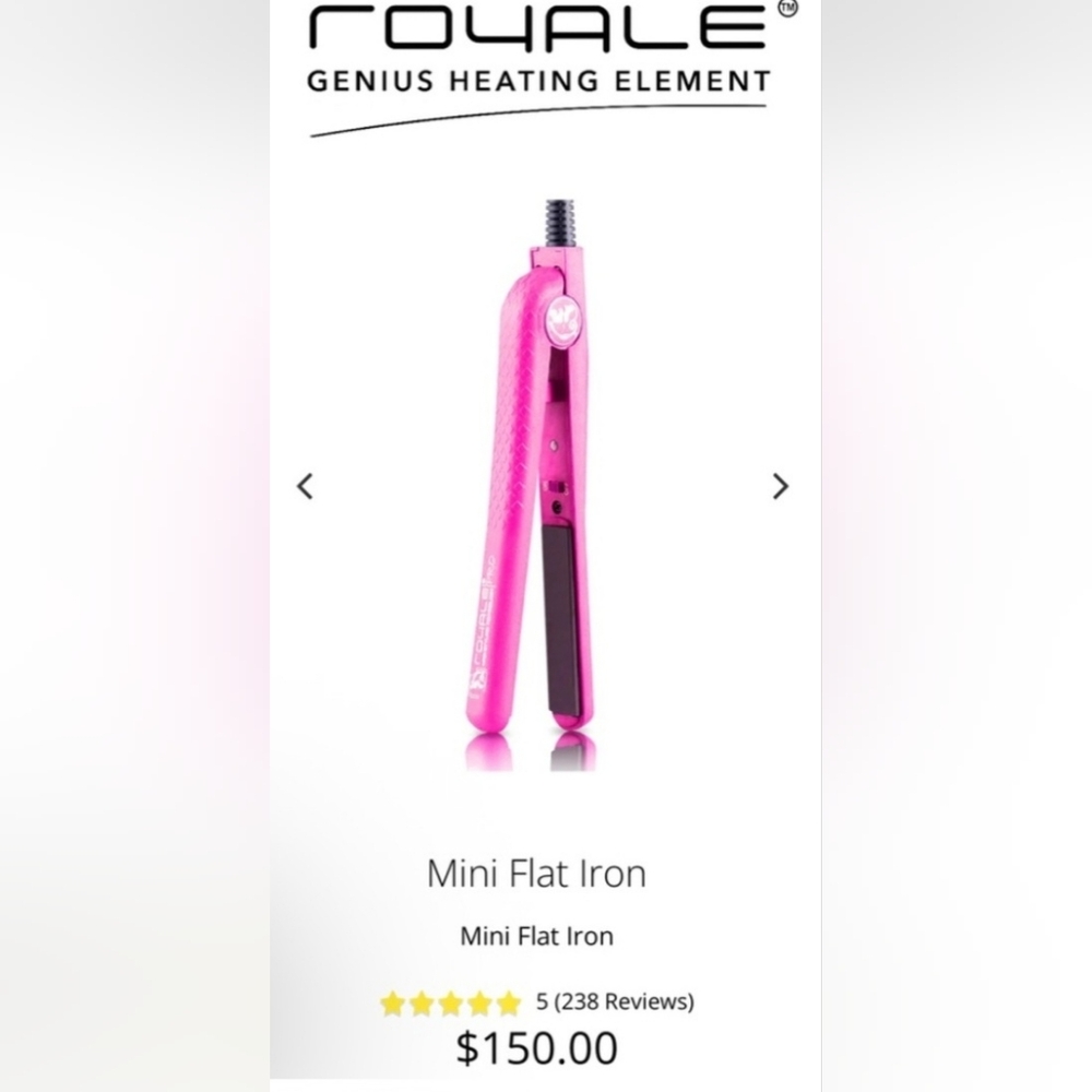 ✨ Royale Mini Hot Pink Ceramic Flat Iron – Compact & Powerful Styling Tool